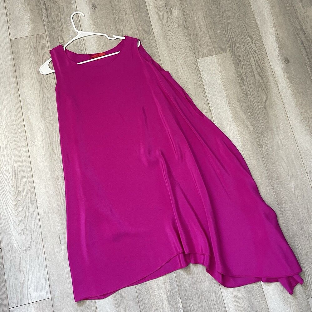 Shamask Silk Dress asymmetrical mini womens Pink (large) contemporary bright